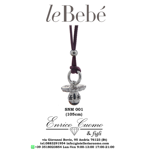 Suonamore Lebebe Snm001 Collana In Seta Sonaglio A Forma Di Ciuccio Con Campanella Collana Mamma In Attesa Gioielleria Enrico Cuomo