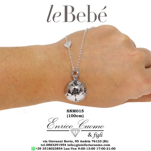 Collana Suonamore Le Bebe Snm015 I Mondi A Sfera In Argento Con Cuori E Sonaglino Per Le Mamme In Attesa Gioielleria Enrico Cuomo